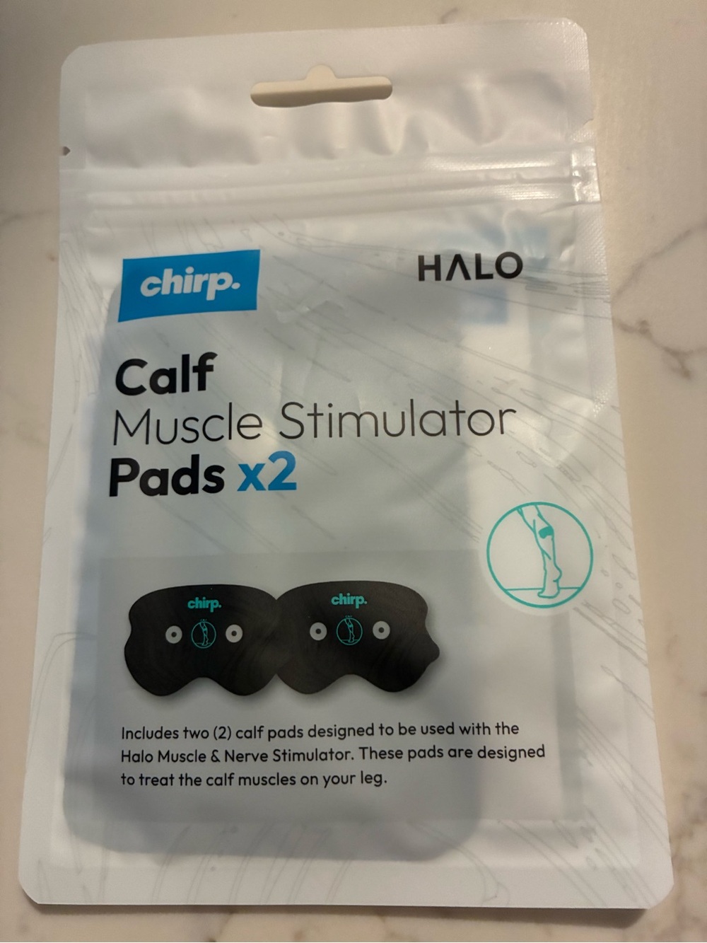 Chirp Halo Calf Muscle Stimulator Pads x2 - Black